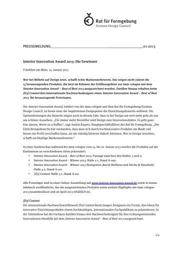 Zur Pressemitteilung - German Design Council