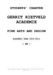 academic year 2010-2011 - Gerrit Rietveld Academie