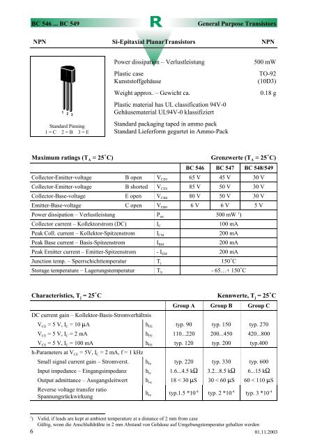 BC 548 - Produktinfo.conrad.com