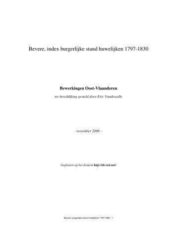 Bevere: Huwelijken 1796-1830