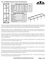 10' x 40' Master Series Frame Tent Directions www ... - Celina Tent