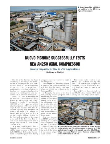 nuovo pignone successfully tests new an250 axial ... - GE Energy