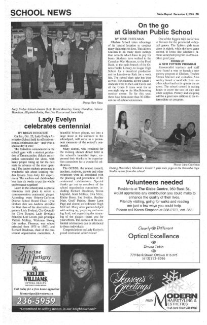 December 09, 2005 - Glebe Report