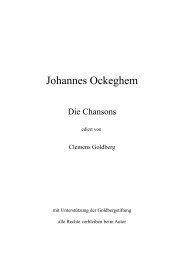Johannes Ockeghem - Goldberg Stiftung