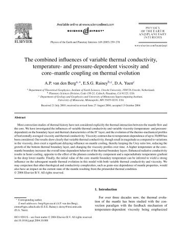 van den Berg et al., 2005, Earth Planetary Science Letters.