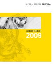 GERDA HENKEL STIFTUNG - Jahresbericht 2009