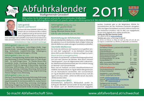 Abfuhrkalender Abfuhrkalender - Gerasdorf