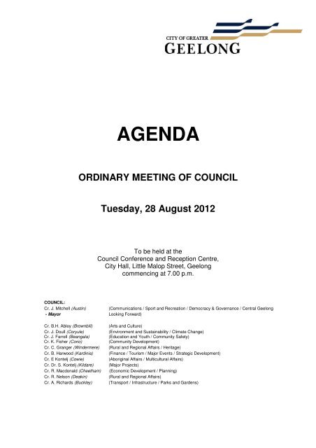 AGENDA - City of Greater Geelong