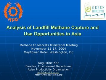 Analysis of Landfill Methane Capture and Use Opportunities in Asia