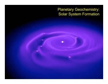 Planetary Geochemistry: Solar System Formation