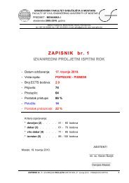 Zapisnik br. 1 s popravnog - Građevinski fakultet