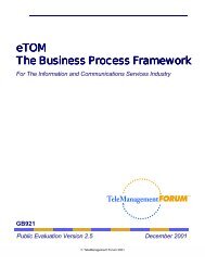 eTOM The Business Process Framework - TM Forum