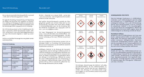 GHS - Die neue Einstufung und Kennzeichnung von Chemikalien in ...