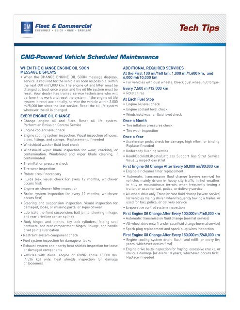 CNG-Powered Vehicle Scheduled Maintenance (PDF) - GM Fleet