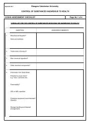 Control of Substances Hazardous to Health - Glasgow Caledonian ...