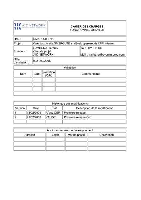 CAHIER DES CHARGES FONCTIONNEL DETAILLE Réf. - GetACoder