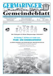 PFARR- UND KINDERGARTENFEST - Gemeinde Germaringen