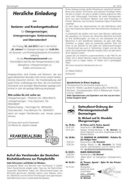 PFARR- UND KINDERGARTENFEST - Gemeinde Germaringen