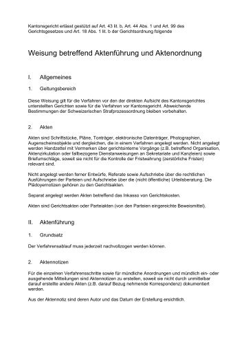 Weisung betreffend Aktenführung und Aktenordnung - St.Gallische ...