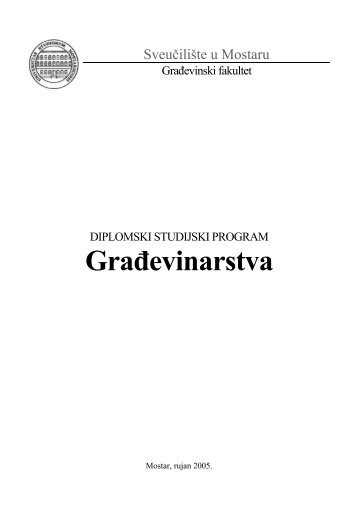 GF Gradevinarstvo dipl - Građevinski fakultet