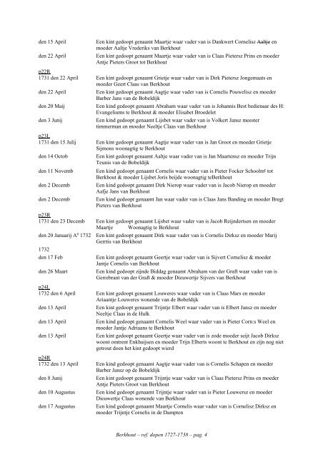 Berkhout, transcriptie ref. dopen 1727-1738 - Geneaknowhow.net