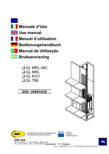 Manuale d'Uso Use manual Manuel d'utilisation ... - G.m.v.