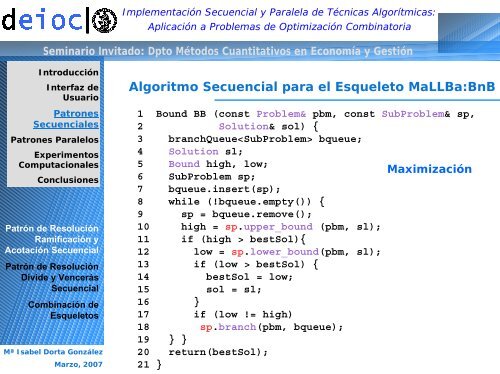 Esqueleto Algorítmico - ulpgc