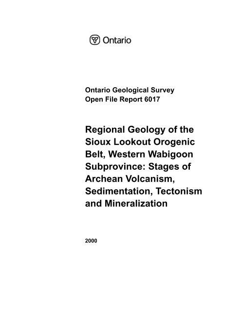 Regional Geology, Sioux Lookout Orogenic Belt - Geology Ontario
