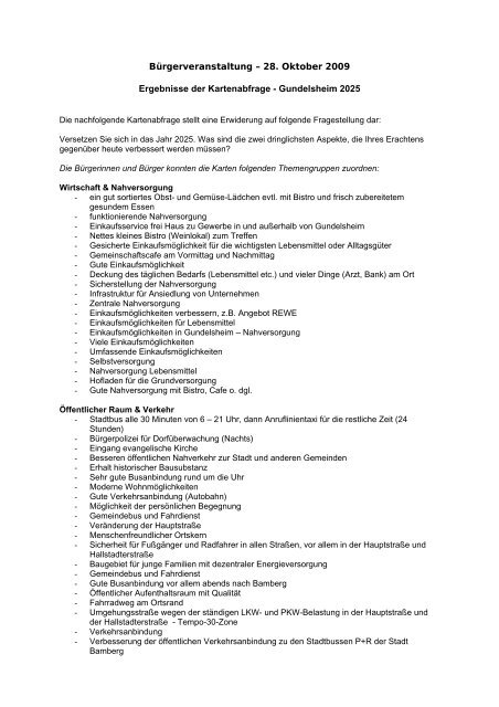 Themen "Gundelsheim 2025" - Gemeinde Gundelsheim