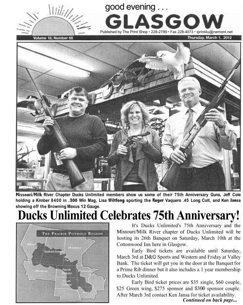 Ducks Unlimited Celebrates 75th Anniversary! - Glasgow Montana