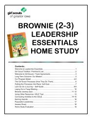 brownie (2-3) leadership essentials home study - Girl Scouts of ...