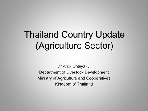 Thailand Country Livestock Profile - Global Methane Initiative