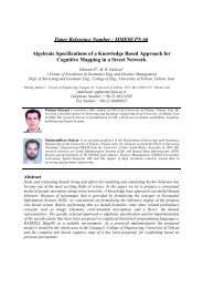 Algebraic Specifications of a Knowledge Based Approach for ...