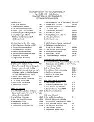 RESULTS OF THE SIXTY-FIRST ANNUAL DRAKE RELAYS April 24 ...