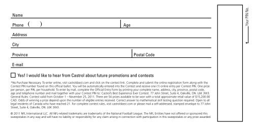 win* a trip tO SUpEr BOwL XLVi witH CaStrOL - GM Canada