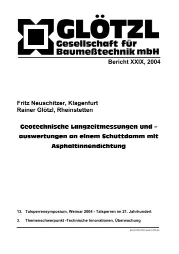 Geotechnische Langzeitmessungen und - GLÖTZL Gesellschaft für ...
