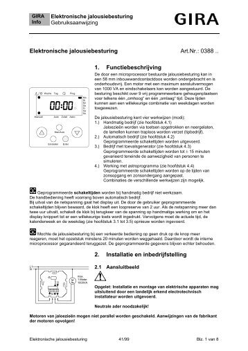 Elektronische jaloezie- en rolluikbesturing (5 drukcontacten) - Gira