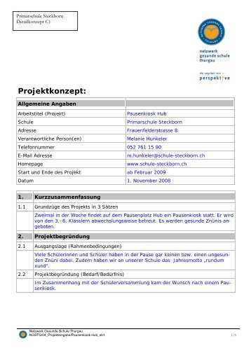 Pausenkiosk Hub (.pdf) - Gesunde Schulen