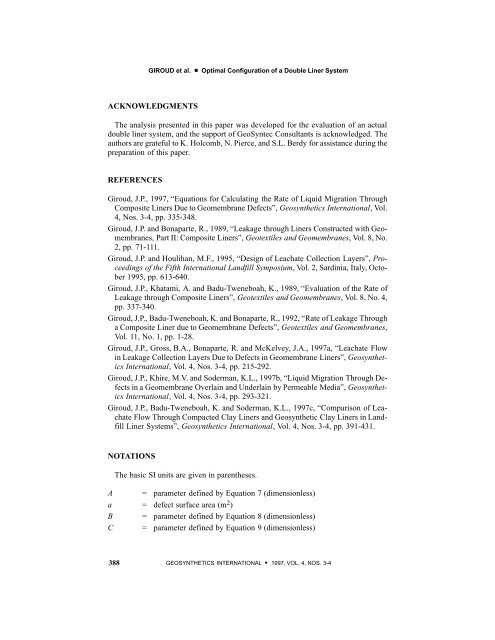 Technical Paper by JP Giroud, KL Soderman and K. Badu-Tweneboah
