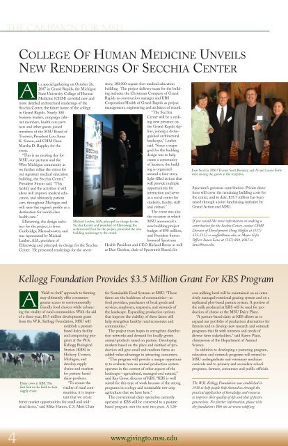 Fall 2007 - Giving to MSU - Michigan State University