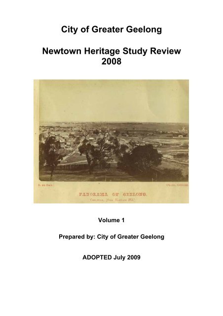 Newtown Heritage Study Review 2008 City Of Greater Geelong