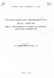 Polimerizzazione stereospecifica delle alfa-olefine ... - Giulio Natta