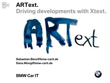 Artop. Workspace Integration. - BMW Car IT Gmbh