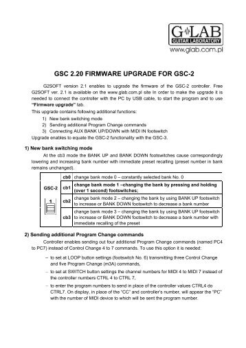 GSC 2.20 FIRMWARE UPGRADE FOR GSC-2 - G LAB