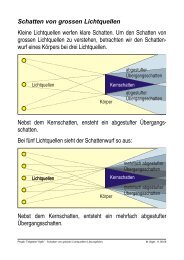 Schatten von grossen Lichtquellen Kleine Lichtquellen ... - Gigers.com