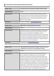 Musculoskeletal and Neurological Rehabilitation(8 projects)