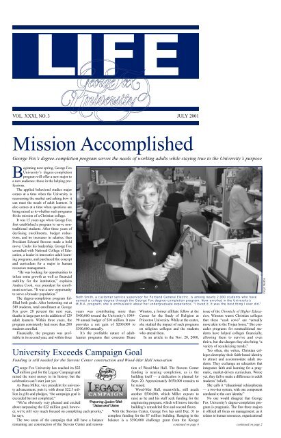 Mission Accomplished - George Fox University