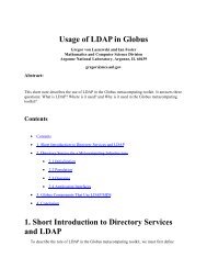 Usage of LDAP in Globus 1. Short Introduction to Directory Services ...