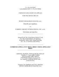 Halicki v. Carroll Shelby International, et al. Combined Appellants ...