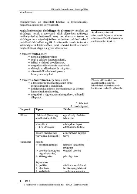 Menedzsment alapok
